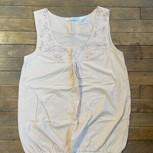 Cote Femme Cream Sleeveless Blouse 10/12